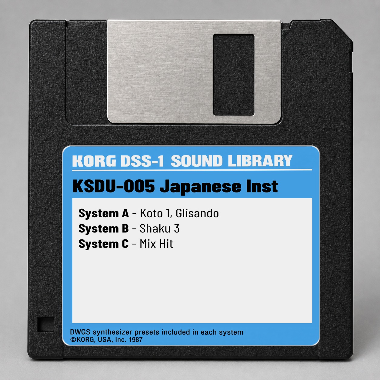 Korg DSS1/DDD1 Disk — KSDU-005 Japanese Inst