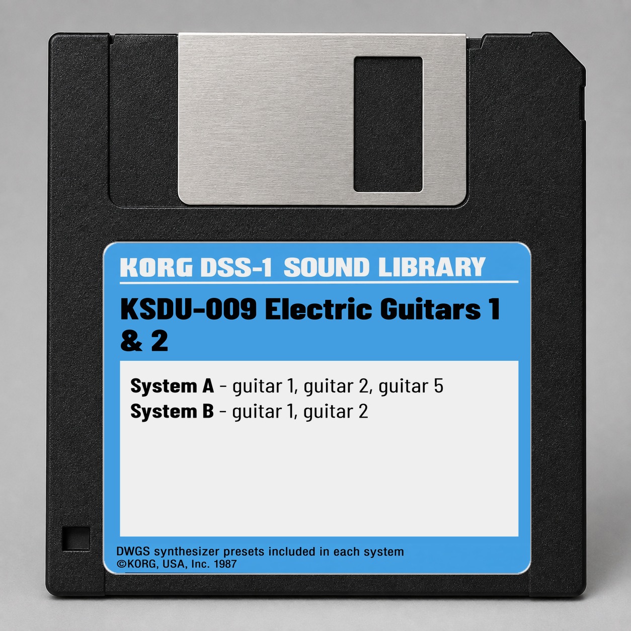 Korg DSS1/DDD1 Disk — KSDU-009 Electric Guitars 1 & 2