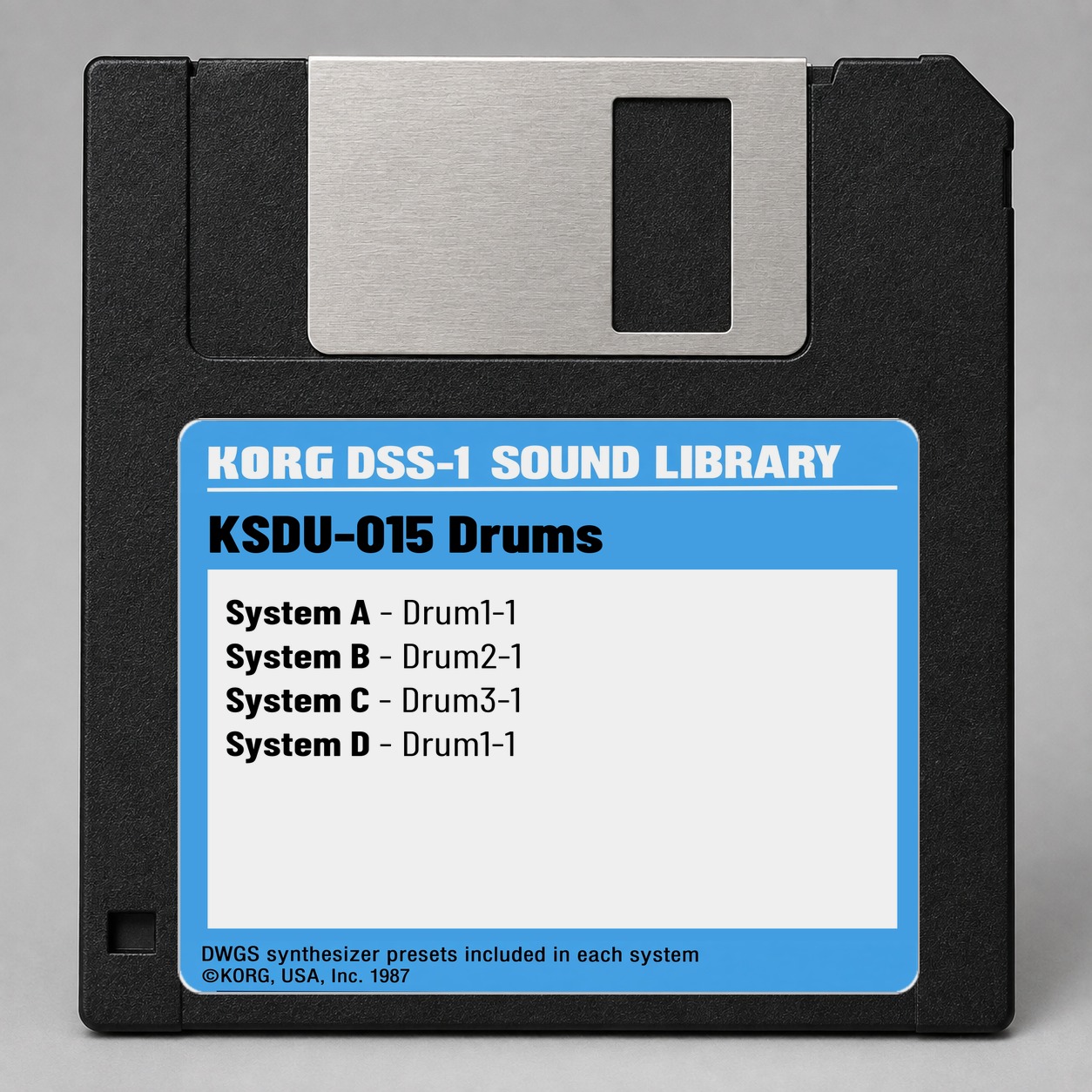 Korg DSS1/DDD1 Disk — KSDU-015 Drums