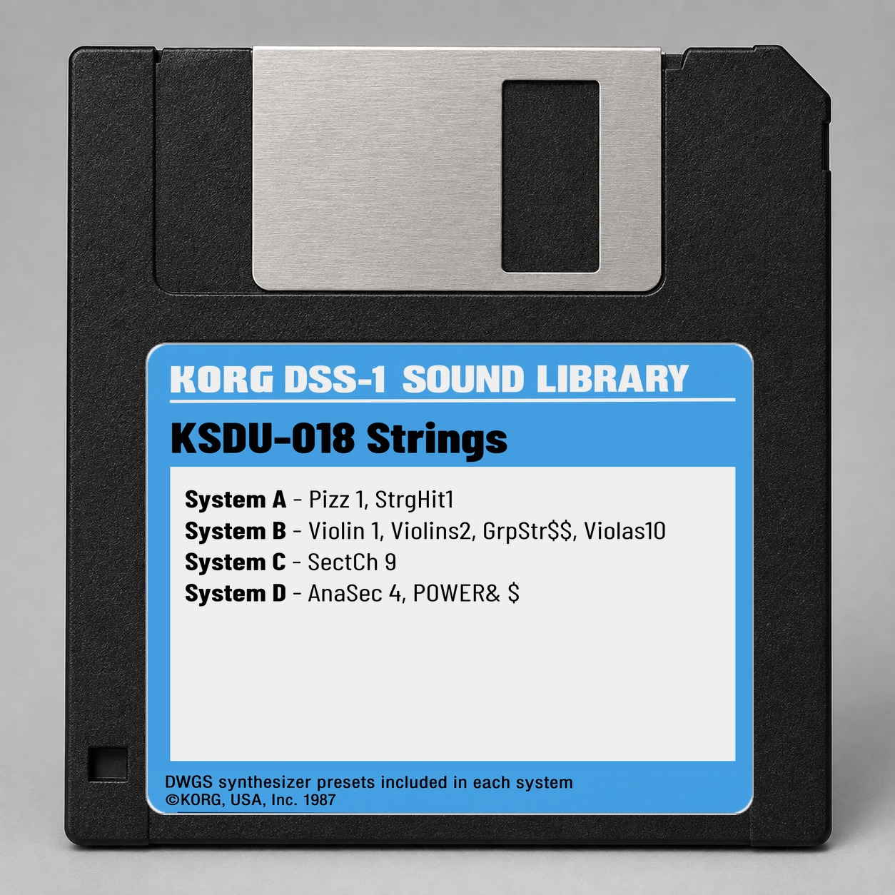 Korg DSS1/DDD1 Disk — KSDU-018 Strings