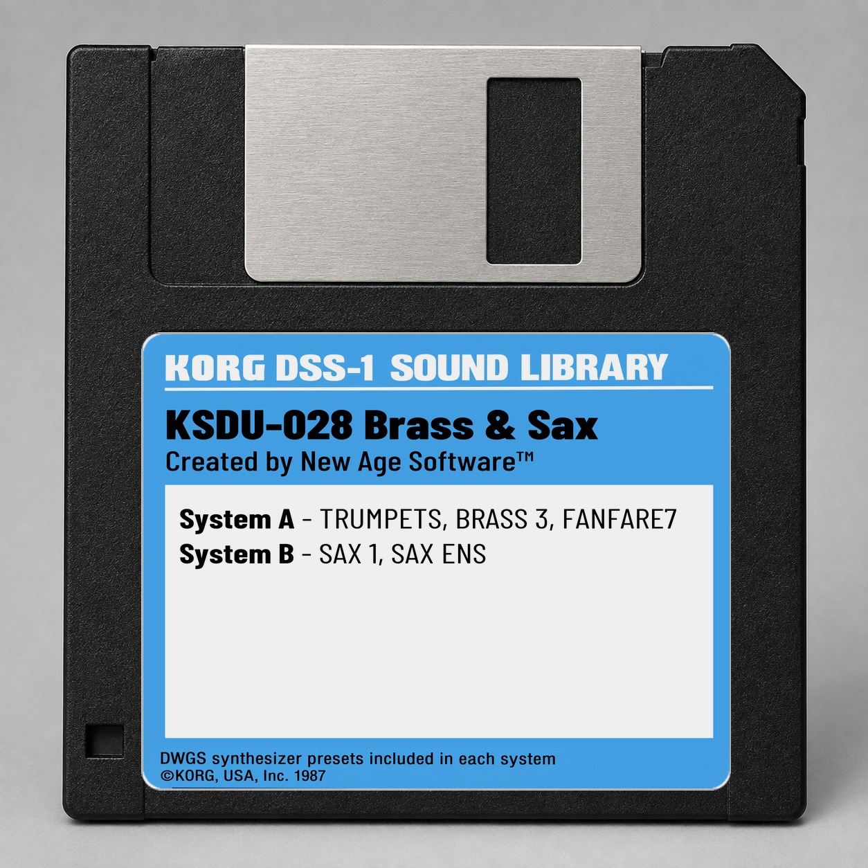 Korg DSS1/DDD1 Disk — KSDU-028 Brass & Sax