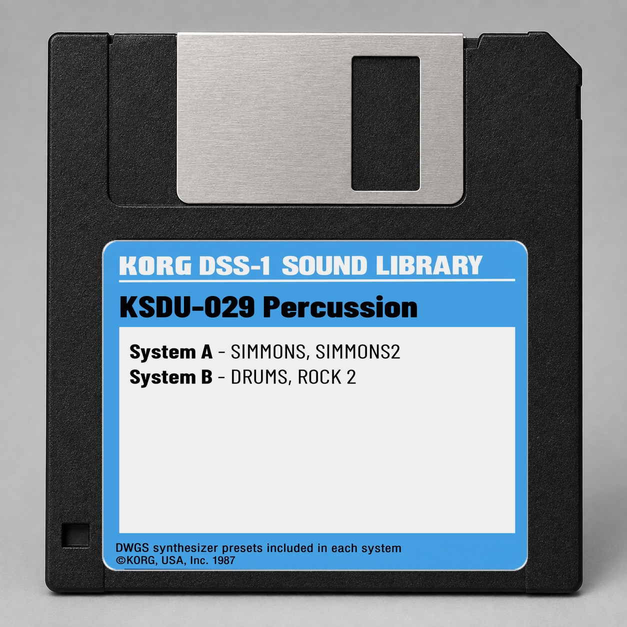 Korg DSS1/DDD1 Disk — KSDU-029 Percussion