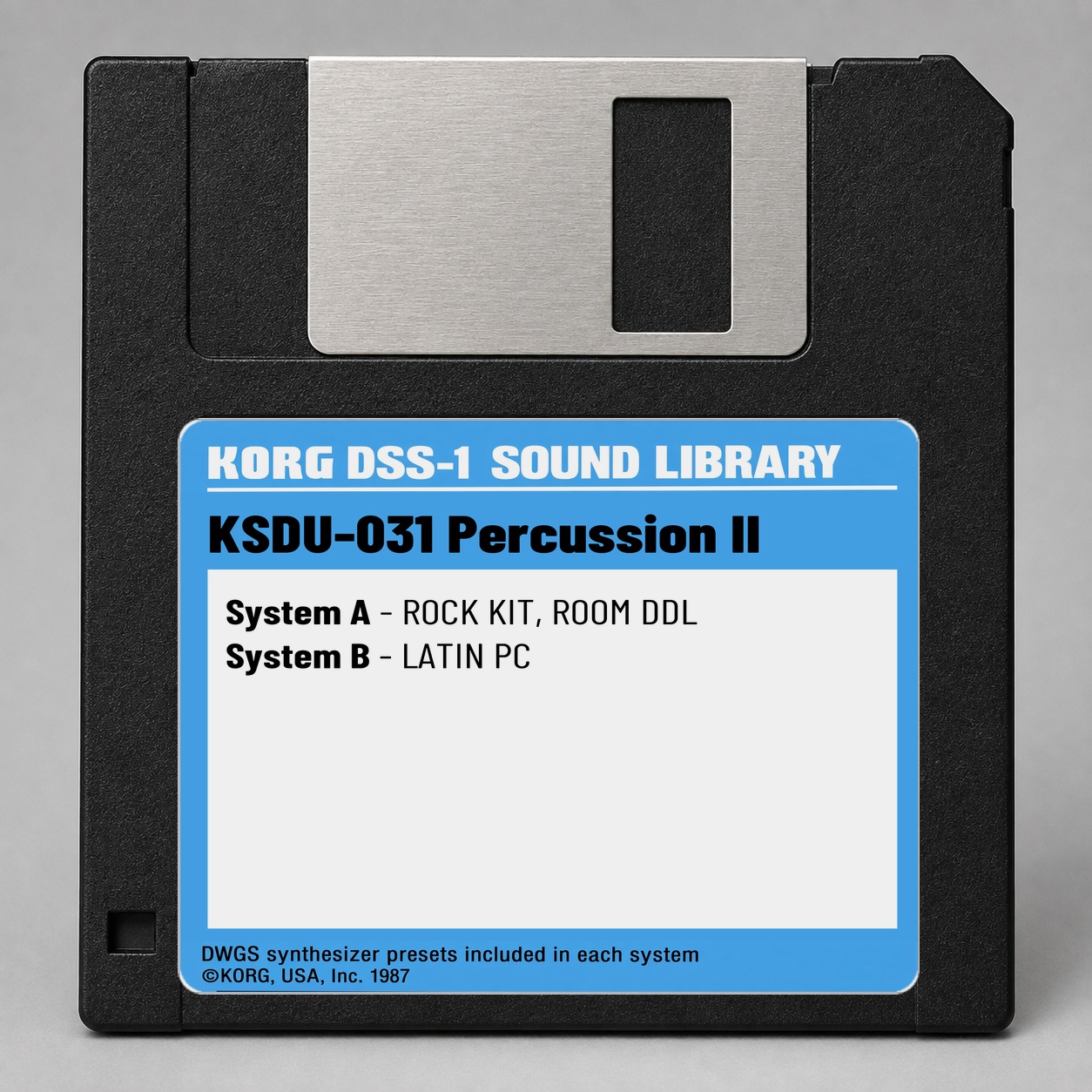 Korg DSS1/DDD1 Disk — KSDU-031 Percussion II