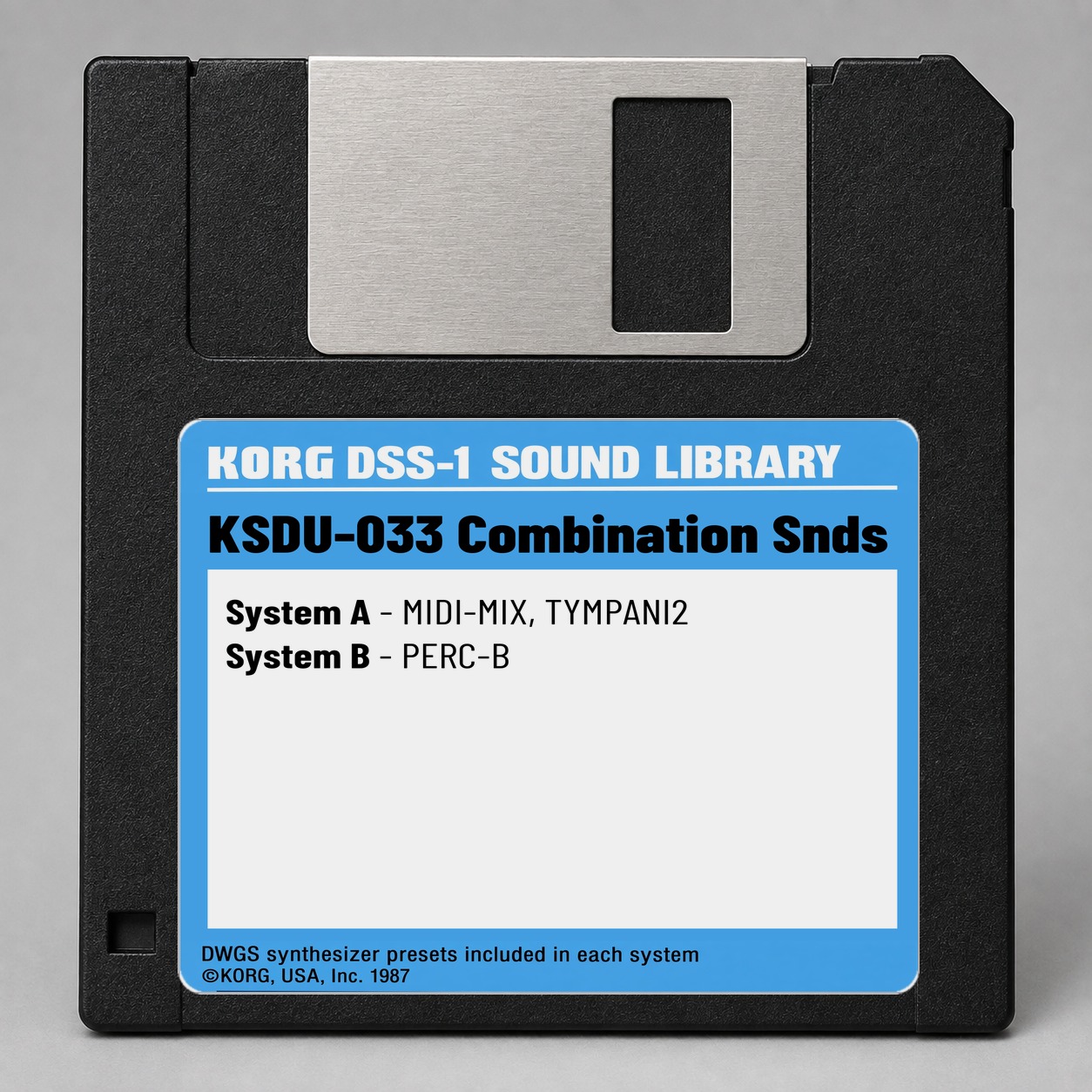 Korg DSS1/DDD1 Disk — KSDU-033 Combination Snds