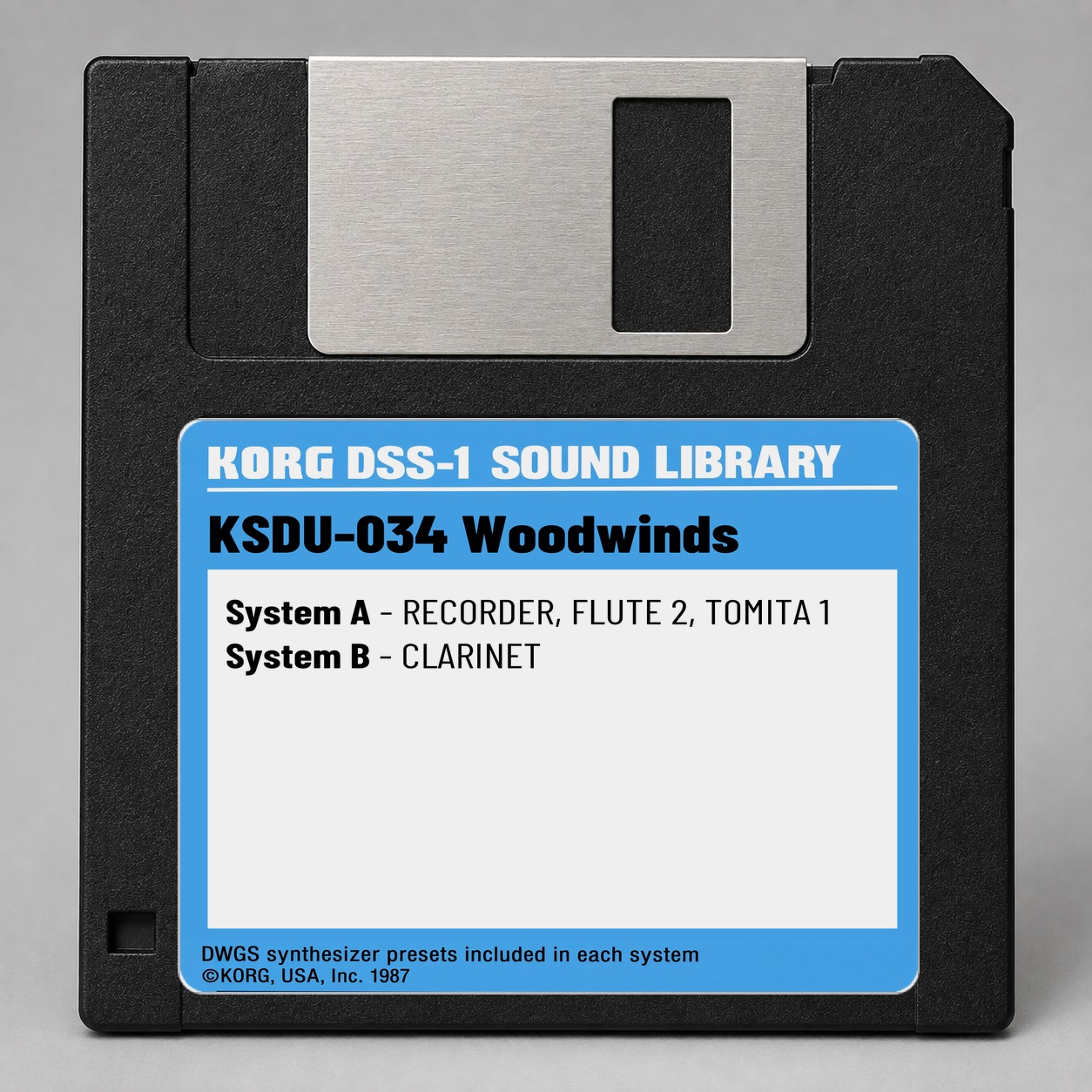 Korg DSS1/DDD1 Disk — KSDU-034 Woodwinds