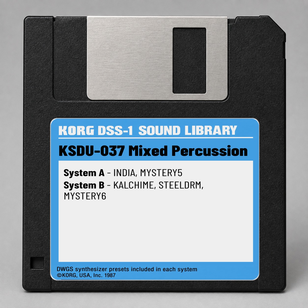 Korg DSS1/DDD1 Disk — KSDU-037 Mixed Percussion