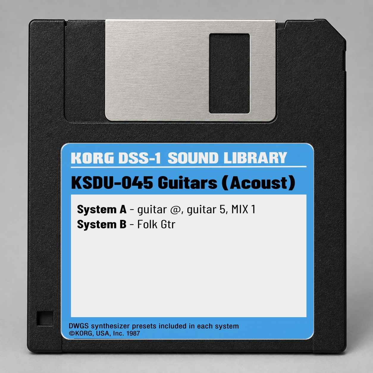 Korg DSS1/DDD1 Disk — KSDU-045 Guitars (Acoust)
