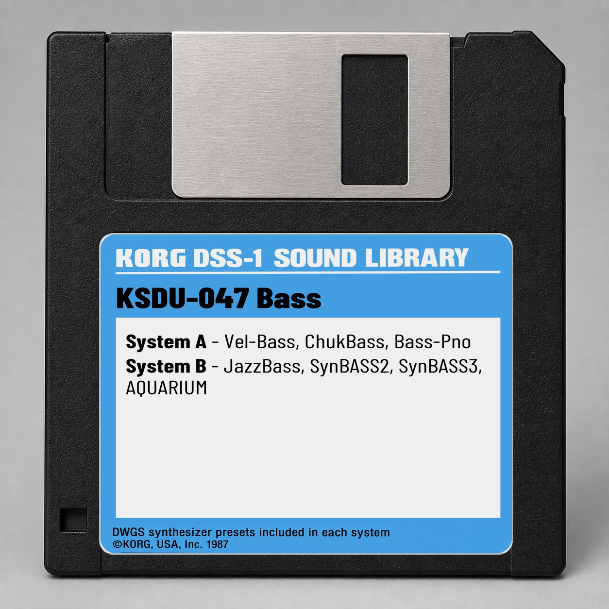 Korg DSS1/DDD1 Disk — KSDU-047 Bass