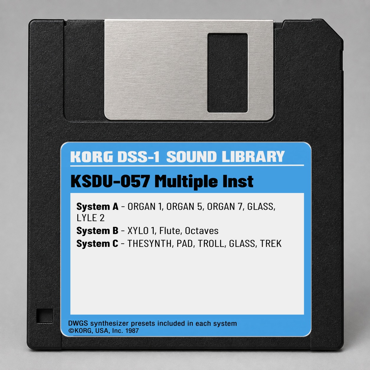 Korg DSS1/DDD1 Disk — KSDU-057 Multiple Inst