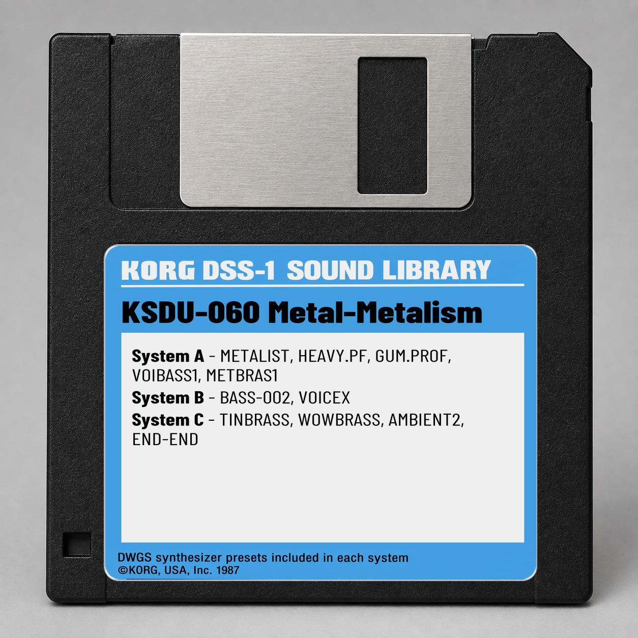 Korg DSS1/DDD1 Disk — KSDU-060 Metal-Metalism