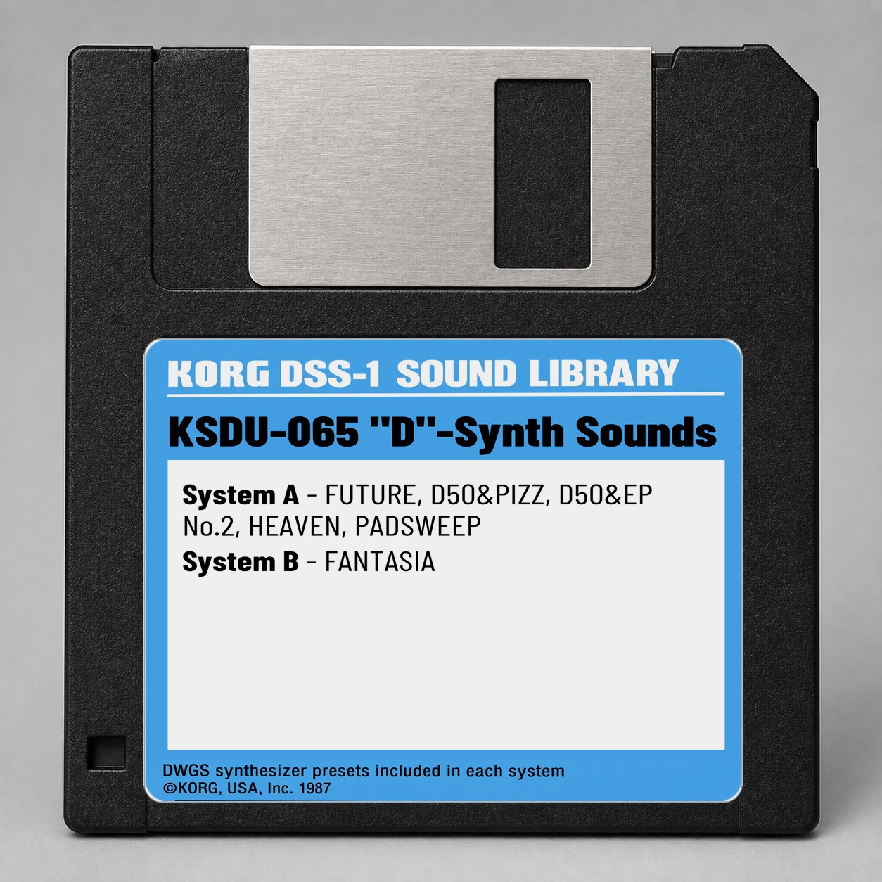Korg DSS1/DDD1 Disk — KSDU-065 "D"-Synth Sounds