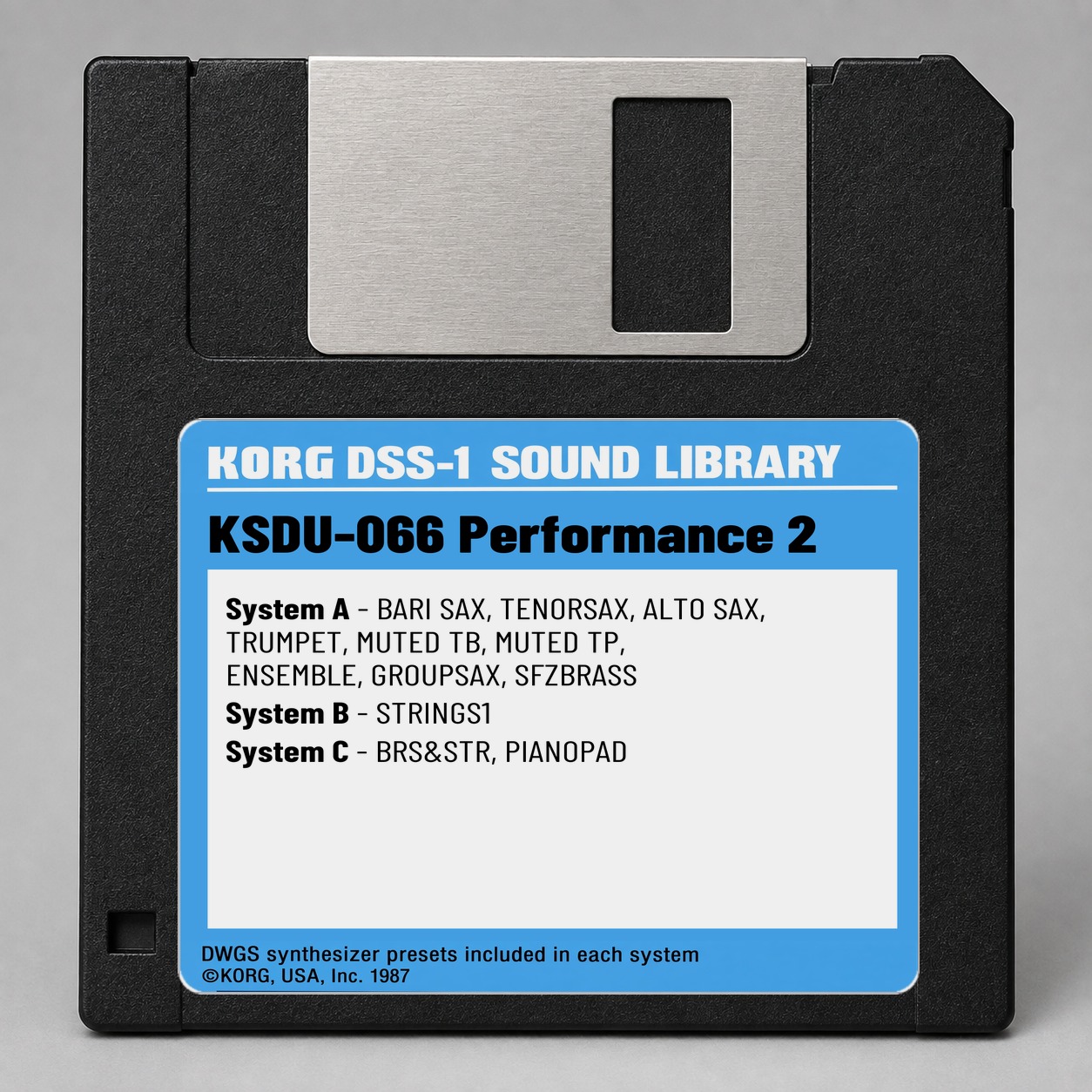 Korg DSS1/DDD1 Disk — KSDU-066 Performance 2