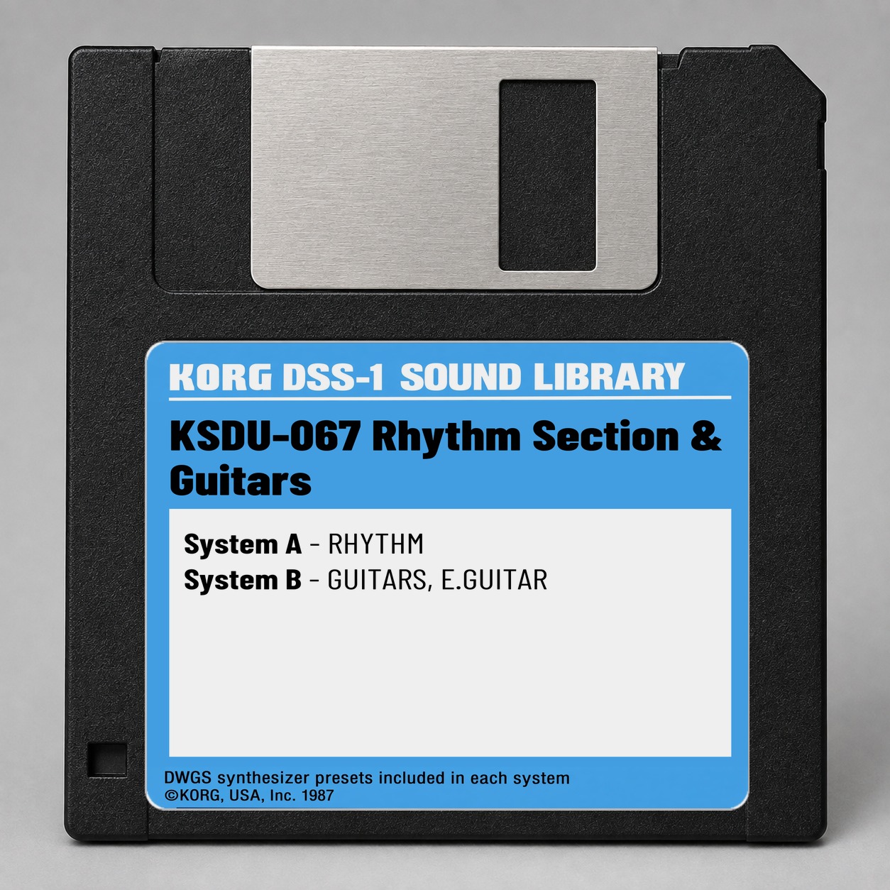 Korg DSS1/DDD1 Disk — KSDU-067 Rhythm Section & Guitars