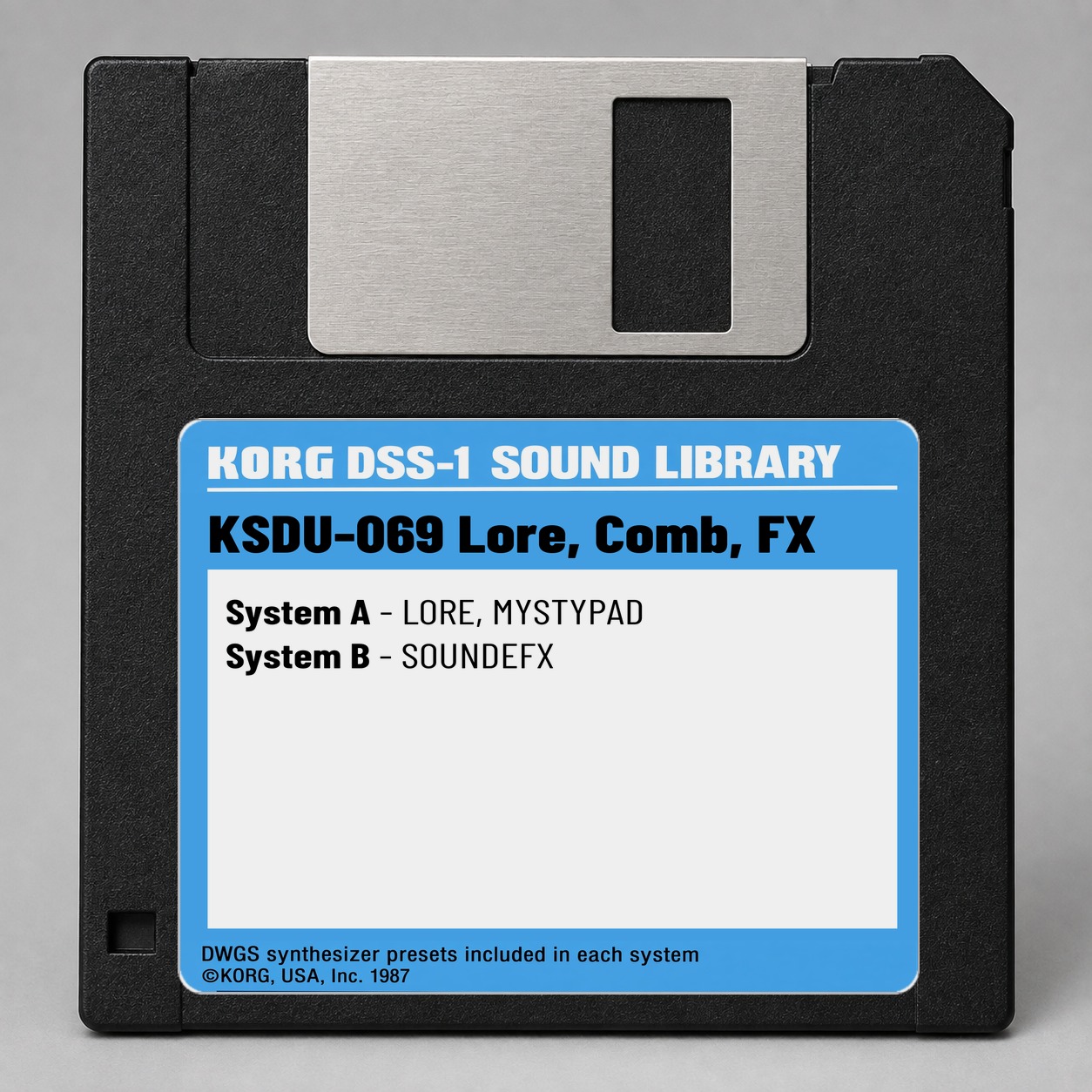 Korg DSS1/DDD1 Disk — KSDU-069 Lore, Comb, FX